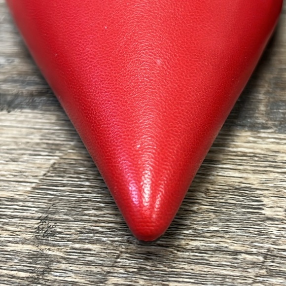 NEW Massimo Dutti Red Leather Pointed Toe Kitten Heel Pumps Size EU 39 US 8-8.5 - Picture 12 of 13